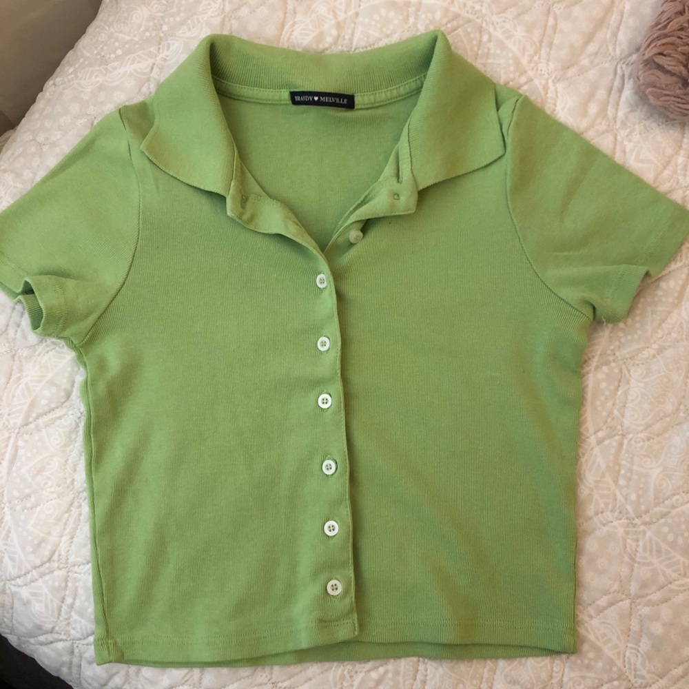 Brandy Melville Green Caroline Top